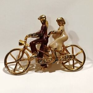 Vintage Tandem Bicycle Brooch